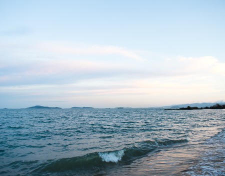 beach and sea with sunset landscape.の写真素材