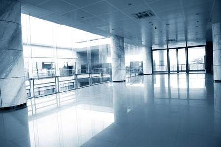 empty long corridor in the modern office building.のeditorial素材