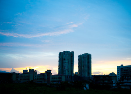 modern city landscape with group of highrise.の写真素材