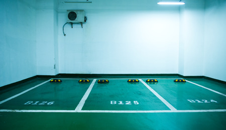 Parking lot in an underground garageのeditorial素材