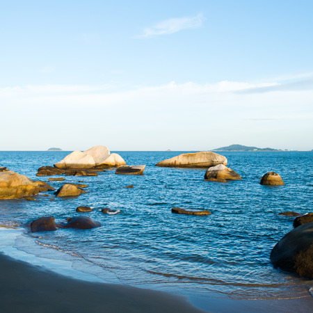 close up of rock and sea.の写真素材