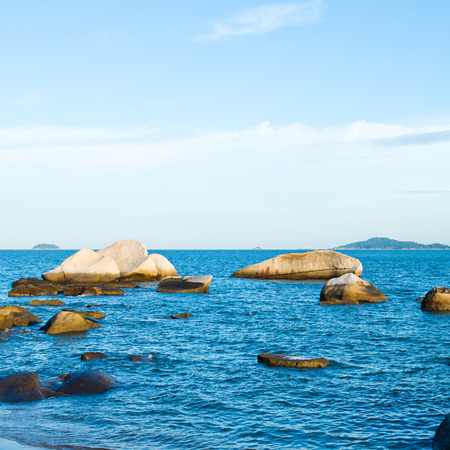 close up of rock and sea.の写真素材
