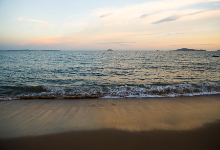 beach and sea with sunset landscape.の写真素材