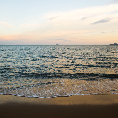 beach and sea with sunset landscape.の写真素材