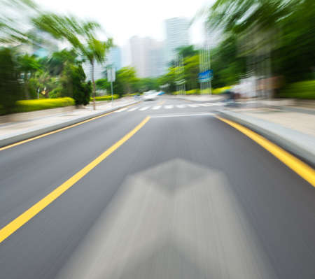 along the road with motion blur.の写真素材