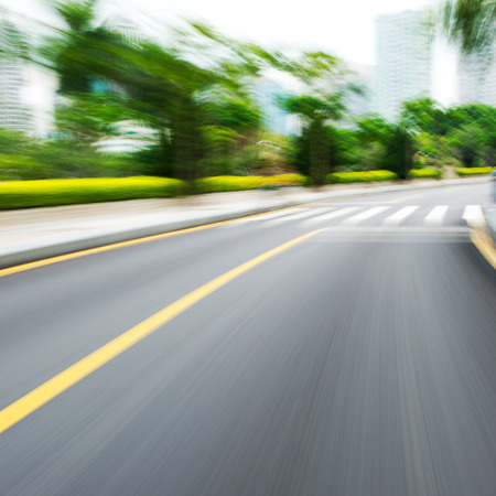 along the road with motion blur.の写真素材