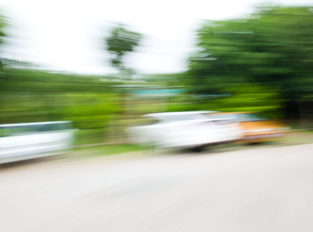 motion blur at the parking lot.の写真素材
