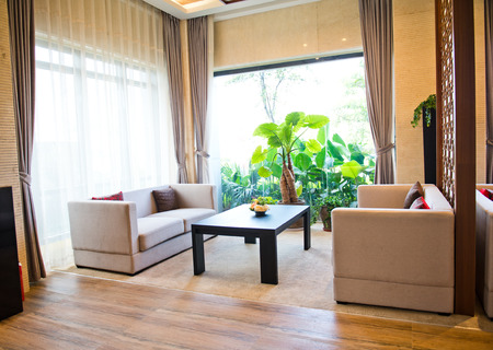 Office room with sofa and table.のeditorial素材