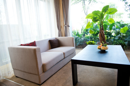 Office room with sofa and table.の写真素材