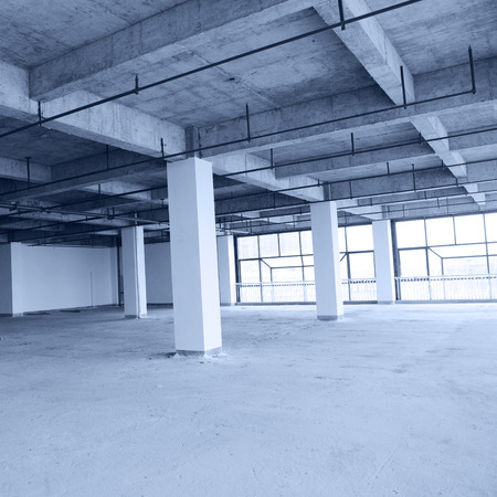 Large modern warehouse in perspectiveの写真素材