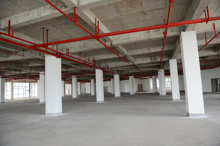 Large modern warehouse in perspectiveの写真素材