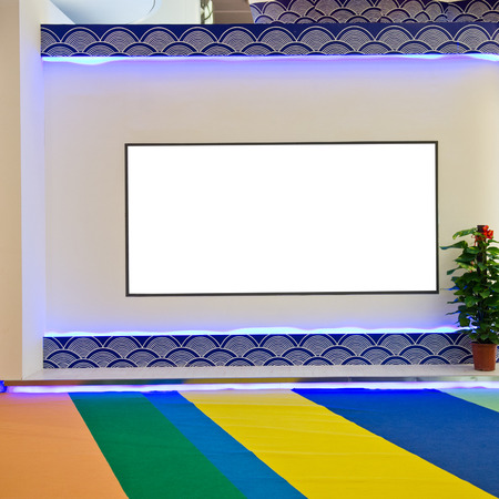 modern interior with frame on the wall.の写真素材