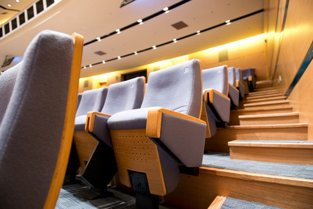 Empty rows of chairs in theater.のeditorial素材