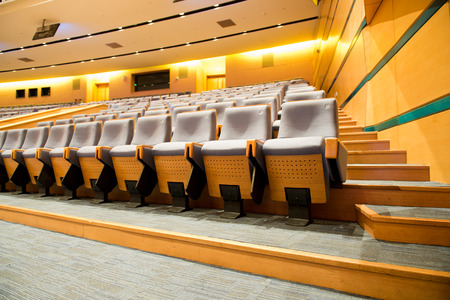 Empty rows of chairs in theater.のeditorial素材