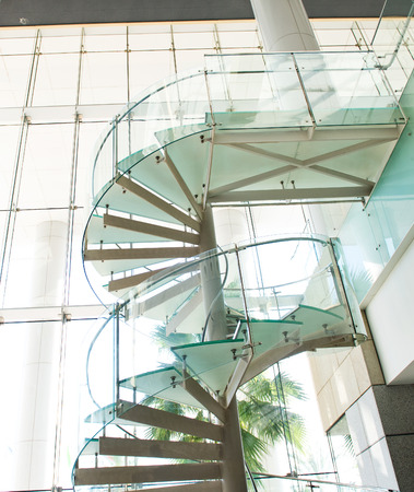 modern glass staircase in a conference center.のeditorial素材