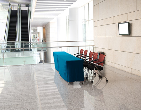 empty reception area in conference center.のeditorial素材