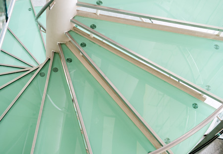 modern glass staircase in a conference center.の写真素材