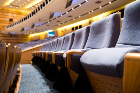 Empty rows of chairs in theater.のeditorial素材