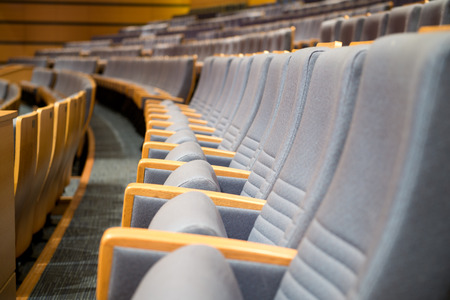Empty rows of chairs in theater.のeditorial素材