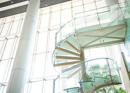 modern glass staircase in a conference center.のeditorial素材
