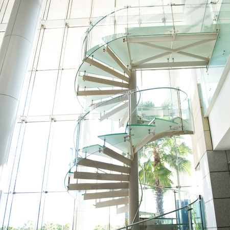 modern glass staircase in a conference center.のeditorial素材