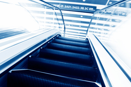 escalator in new modern building.の写真素材