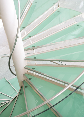 modern glass staircase in a conference center.の写真素材