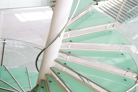 modern glass staircase in a conference center.の写真素材