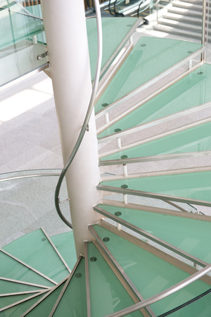 modern glass staircase in a conference center.の写真素材