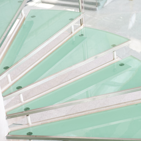 modern glass staircase in a conference center.の写真素材