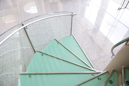 modern glass staircase in a conference center.の写真素材