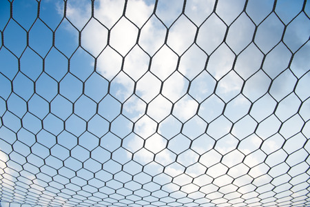 Closeup of soccer goal net.の写真素材
