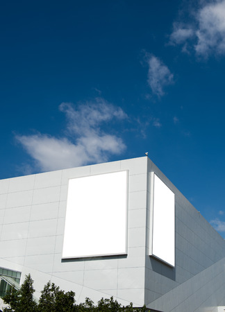 Blank billboard with copy space ready for design in the city.のeditorial素材