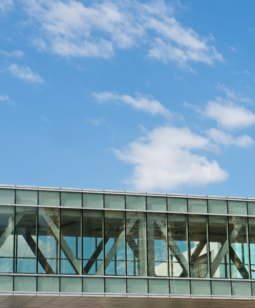 Modern glass silhouettes on modern building.のeditorial素材