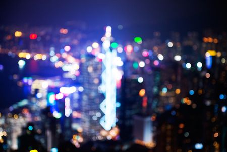 blured night lights from peak Victoria of the Hong Kong.の写真素材