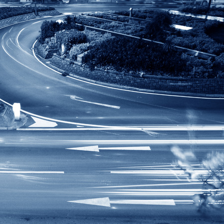 Car traffic at night. blur motion.の写真素材