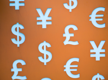 money exchanger for various currencies.の写真素材