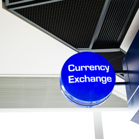 money exchanger for various currencies.の写真素材