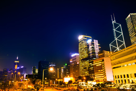 Modern business buildings, shot in hong kong, China.の写真素材