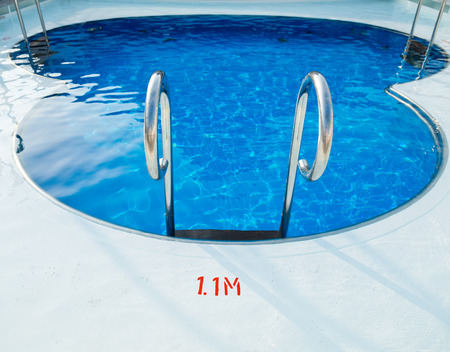 View of top deck of cruise ship with pool.のeditorial素材