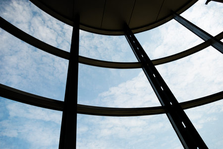 closeup photo of office building window.