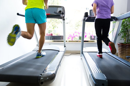 People running on a treadmill
