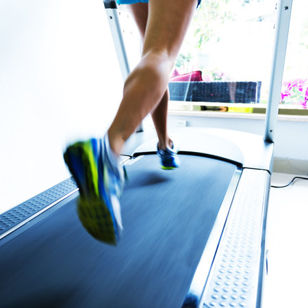People running on a treadmill