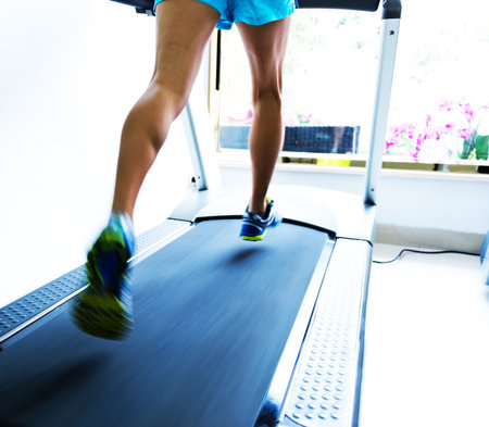 People running on a treadmill