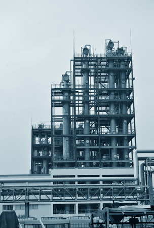pipelines and towers petrochemical plantのeditorial素材