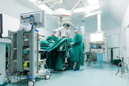 surgeons are operating in a hospitalのeditorial素材