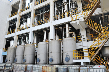 pipelines and towers petrochemical plantのeditorial素材