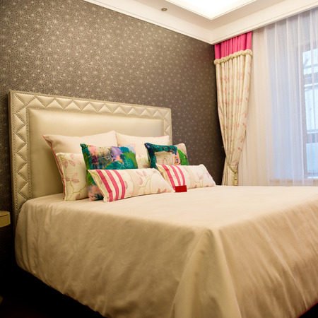 Comfortable bedroom in a luxury home.のeditorial素材