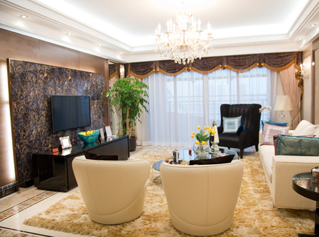 Living room in a modern home.のeditorial素材