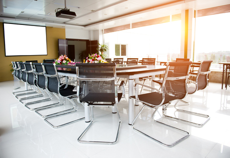 Conference table and chairs in meeting roomのeditorial素材